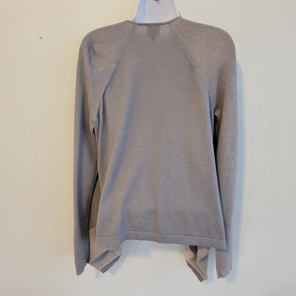 Cabi S 5132 Green Gray Sweater Cardigan Open Front SAGE Cascading Waterfall - Picture 4 of 7